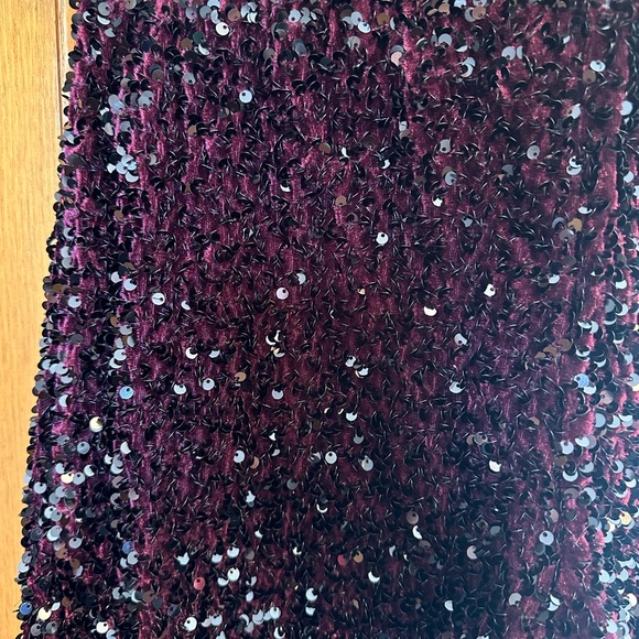 Sequin Burgundy Skirt - Picture 2 of 3